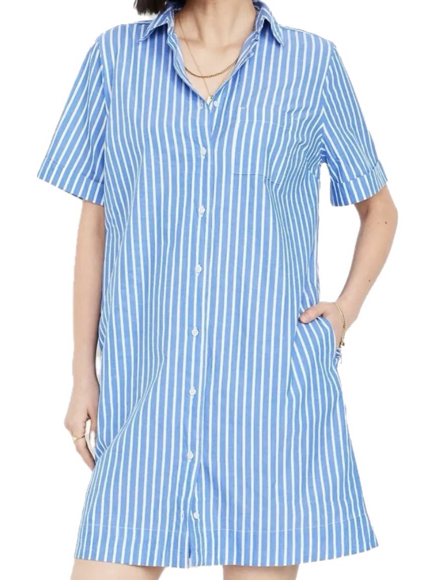 Old Navy Button-Down Mini Shirt Dress With Pockets